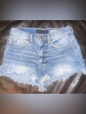 Aeropostale High Waisted Aero Cheeky Denim Shorts Size 0